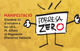 Esta vesprada tindrà lloc una concentració de Pobresa Zero en la plaça Antiga Moreria de Sagunt