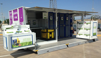 El servei d'ecoparc mòbil se situa cada dia en un punt diferent del municipi