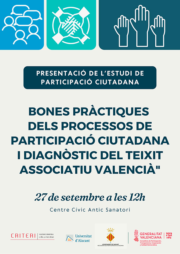 La Universidad de Alicante presenta los resultados de su investigación sobre buenas prácticas de los procesos de participación ciudadana
