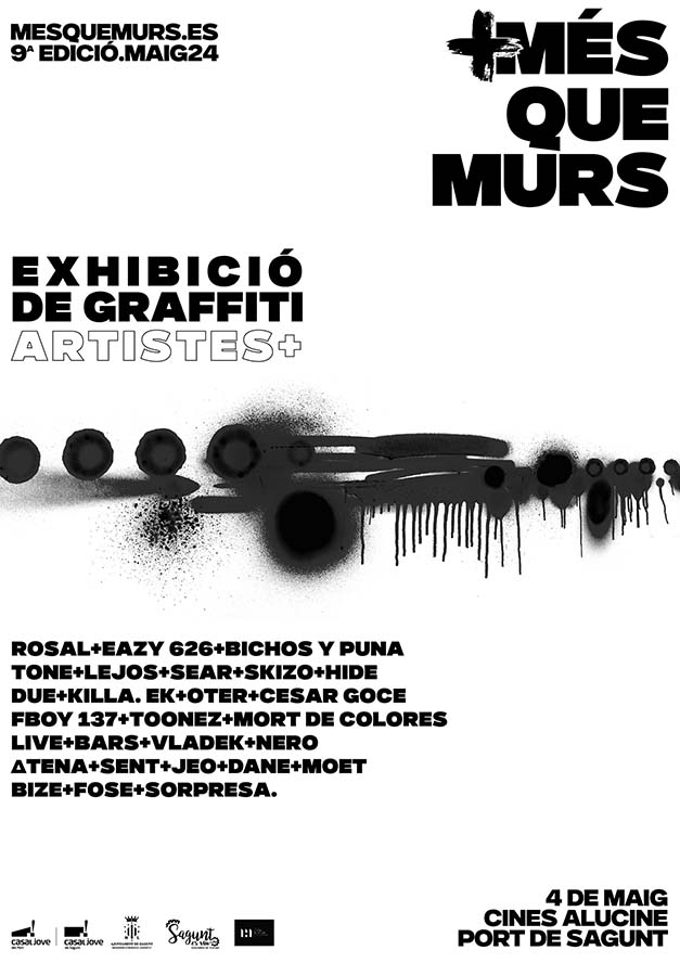 Exhibición de grafitos en el festival de Arte Urbano Més Que Murs