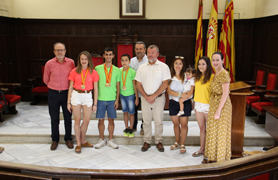 Recepció del Club de Gimnàstica Rítmica Morvedre a l'Ajuntament de Sagunt pels seus èxits recents