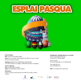 En l'Esplai Pasqua participaran 108 xiquets i xiquetes del 23 al 26 d'abril