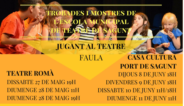 La Escola Municipal de Teatre de Sagunt continua les jornades infantils Faula. Jugant al Teatre en la Casa Municipal de Cultura del Port de Sagunt