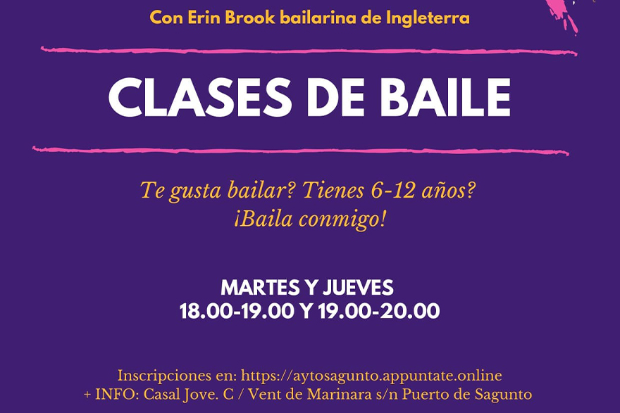 El Casal Jove oferix classes de ball en anglés per a xiquets i xiquetes de 6 a 12 anys